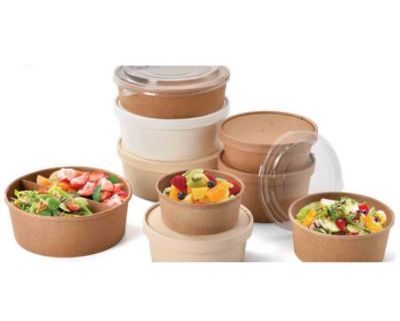 Kraft Paper Salad Bowl with Lid